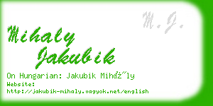 mihaly jakubik business card